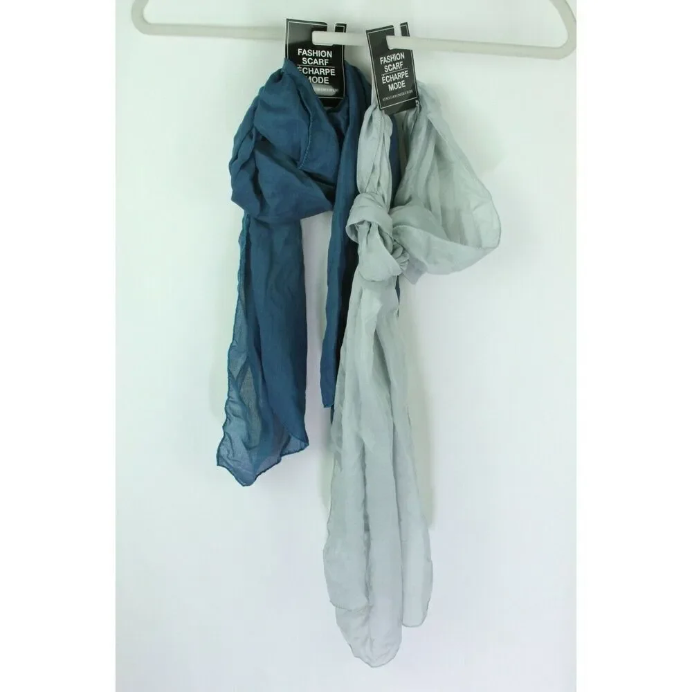 Blue Scarf Scarves Summer Lot Of 2 Women's New